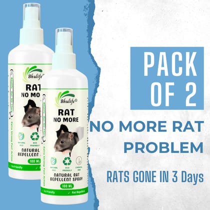Bhulife Herbal Rat Repellent Spray For Home & Offices | 100MLx2 ( Pack of 2 )