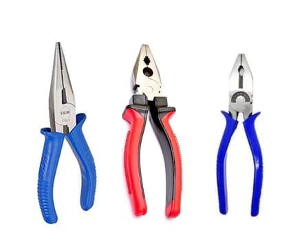 SKY BLUE Enterprises Nose Plier Combo Cutting player Cutting plier for home, Player tools, Combination plier, Pliers for electrical work,With Red Plas And Jonex 999 6 inch Plier (3pack) SKY BLUE Enterprises Nose Plier Combo Cutting player Cutting plier for home, Player tools, Combination plier, Pliers for electrical work,With Red Plas And Jonex 999 6 inch Plier (3pack)