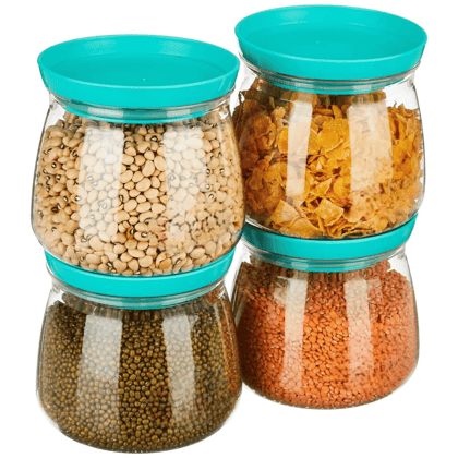 Nexapure Kitchen Containers Set - 900ml, Airtight Green Storage Box - Pack of 4 | BPA-Free Plastic Jars for Kitchen Storage & Organization | Ideal for Pulses, Dry Fruits, and Pantry Items Nexapure Kitchen Containers Set - 900ml, Airtight Green Storage Box - Pack of 4 | BPA-Free Plastic Jars for Kitchen Storage & Organization | Ideal for Pulses, Dry Fruits, and Pantry Items
