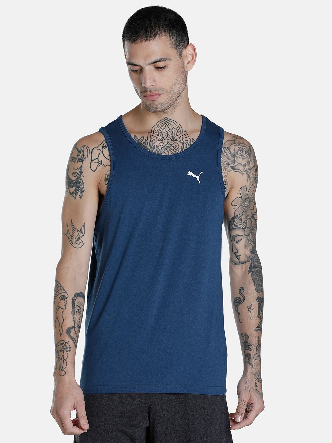 Puma Men's Premium Soft Touch Tank-Blue