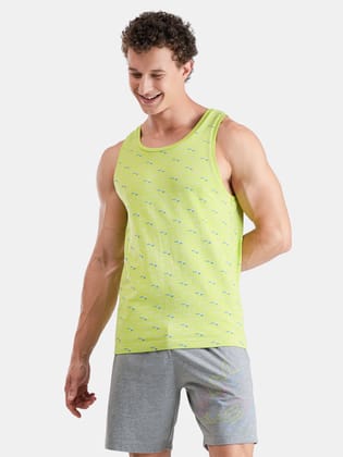 FCUK Play Hackney, Men's Printed Lounge Vest - Green AOP