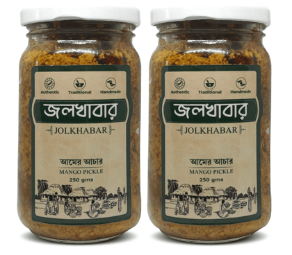 JOLKHABAR | AAM er AACHAR 500gm Pack | Mango Pickle | Authentic Traditional Handmade | Bengali Recipe | 500gms (250gms X Pack of 2) JOLKHABAR | AAM er AACHAR 500gm Pack | Mango Pickle | Authentic Traditional Handmade | Bengali Recipe | 500gms (250gms X Pack of 2)