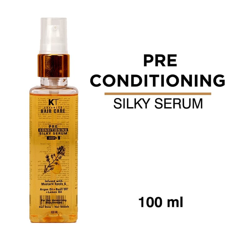Pre Conditioning Silky Hair Serum | With Mustard, Argan, Lemon & Basil Oils for Frizz Control & Smooth, Silky Hair | Sulfate-Free, Paraben-Free | 100ml
