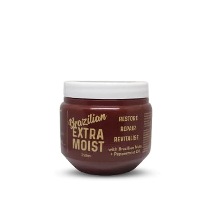 Brazilian Extra Moist Hair Masque | Enriched with Brazilian Nut & Peppermint Oil | Restores & Revitalizes Dry, Damaged Hair | Sulfate-Free, Paraben-Free | 250ml