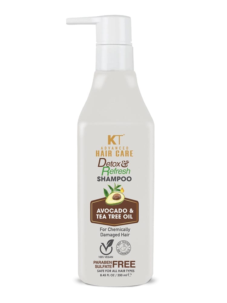 Detox & Refresh Shampoo | Infused with Avocado & Tea Tree Oil | Purifies Scalp & Controls Oil | For Chemically Damaged Hair | Sulfate-Free, Paraben-Free | 250ml