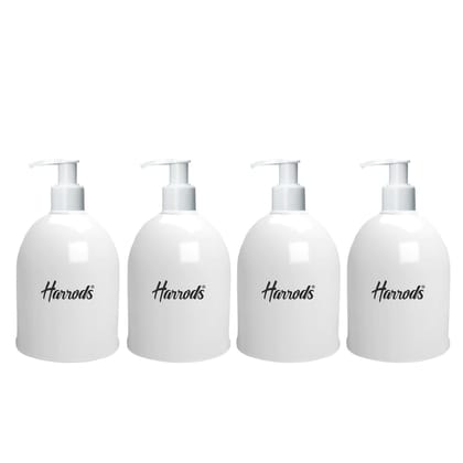 HARRODS Empty Plastic Bottle for Sanitizer, Handwash, Lotion, Oil, Liquid, Dispenser - 300ml Each (White Pack of 4) HARRODS Empty Plastic Bottle for Sanitizer, Handwash, Lotion, Oil, Liquid, Dispenser - 300ml Each (White Pack of 4)