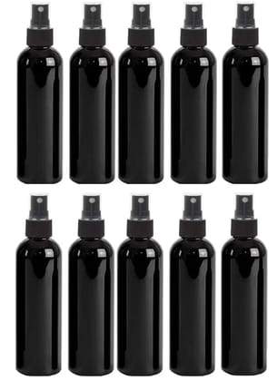 HARRODS 100ml Empty Plastic Transparent Refillable Fine Mist Black Spray Bottle for Saloon,Costemic, Hand Sanitizer, Toner, Perfume, Lotion, Oil, Travel use (Pack of 10) HARRODS 100ml Empty Plastic Transparent Refillable Fine Mist Black Spray Bottle for Saloon,Costemic, Hand Sanitizer, Toner, Perfume, Lotion, Oil, Travel use (Pack of 10)