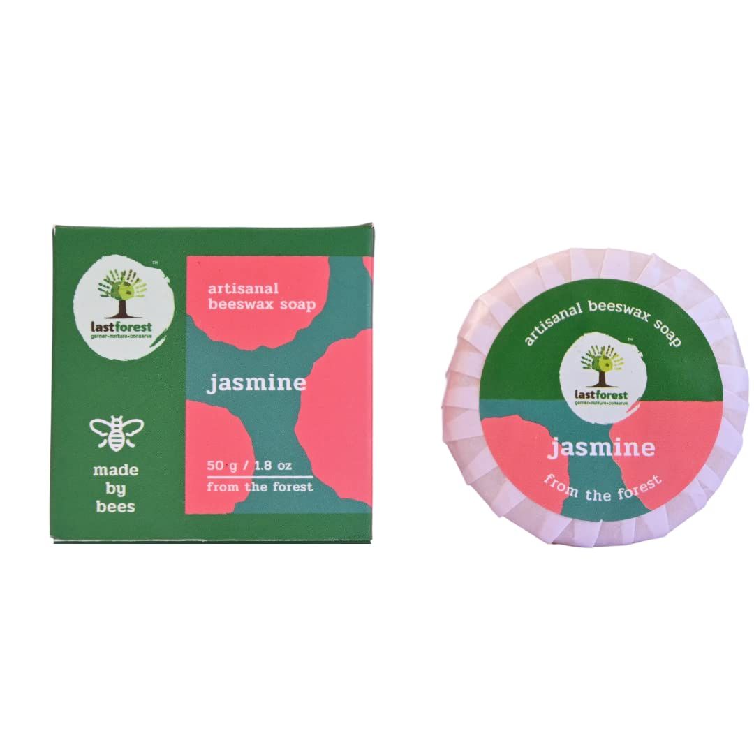 Last Forest Artisanal, Handcrafted, Handmade, Natural 'Pebbles' Beeswax Soap, Jamsine, 50g - 100% Natural Ingredients, Moisturizing, Natural Beeswax, Bathing Soap for Men and Women