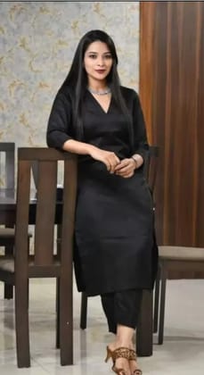 Women's Black Rayon Kurta Palazzo Set Women's Black Rayon Kurta Palazzo Set