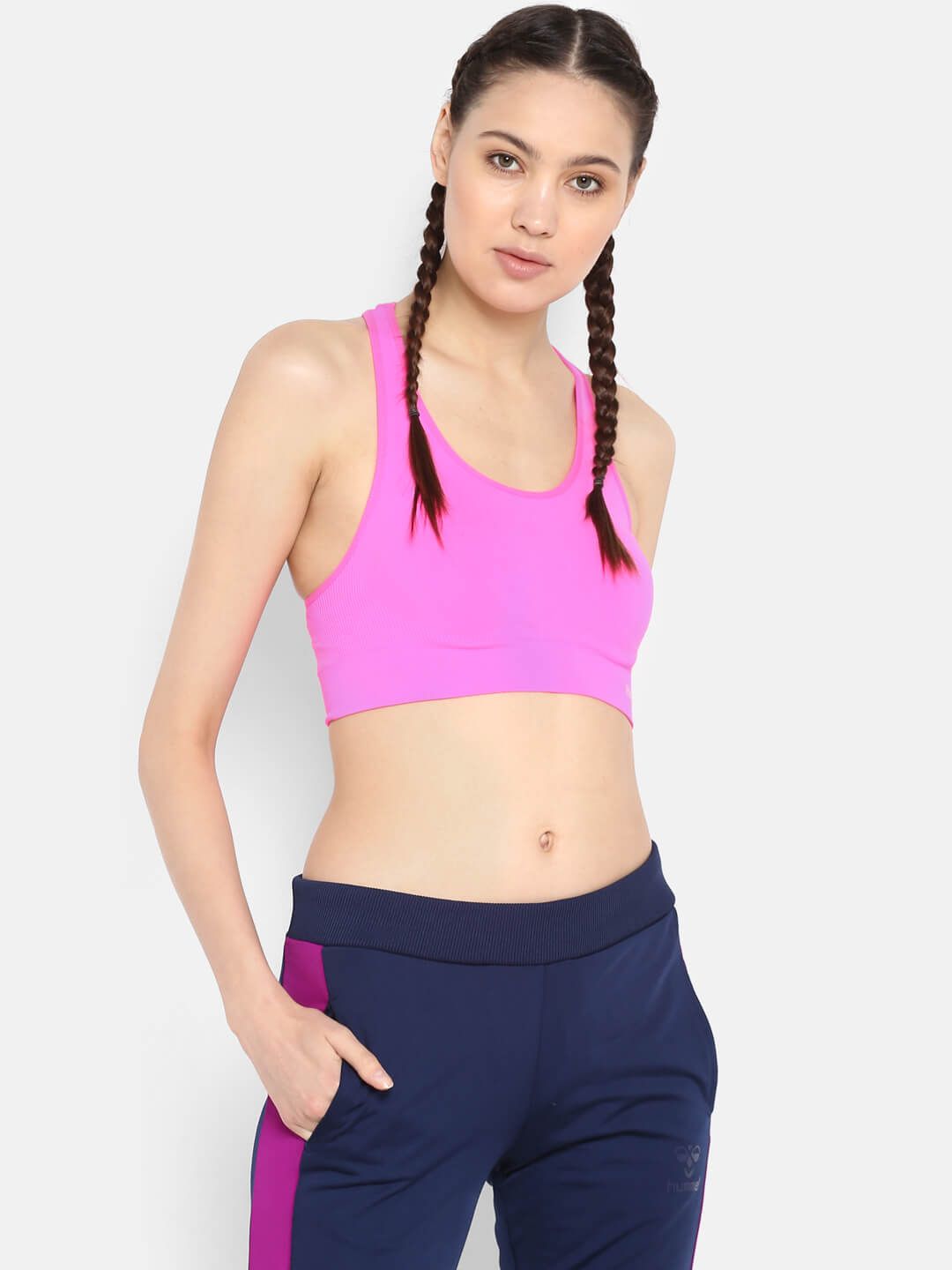 Sue Seamless Women Polyester Pink Top
