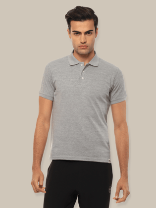 Hummel Men Grey B2B Polo Cotton Hummel Men Grey B2B Polo Cotton