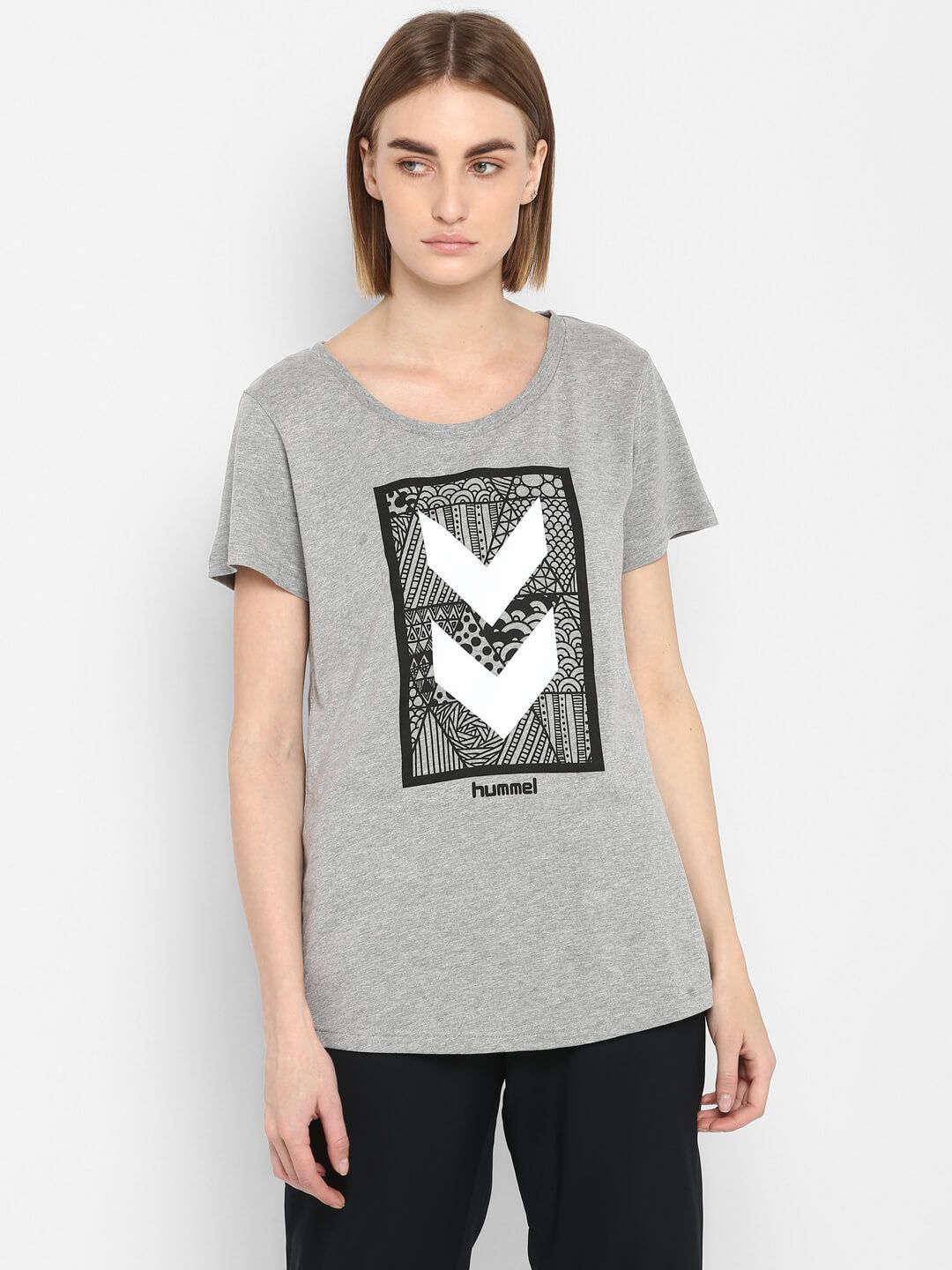 Isla Women Cotton Grey T-Shirt