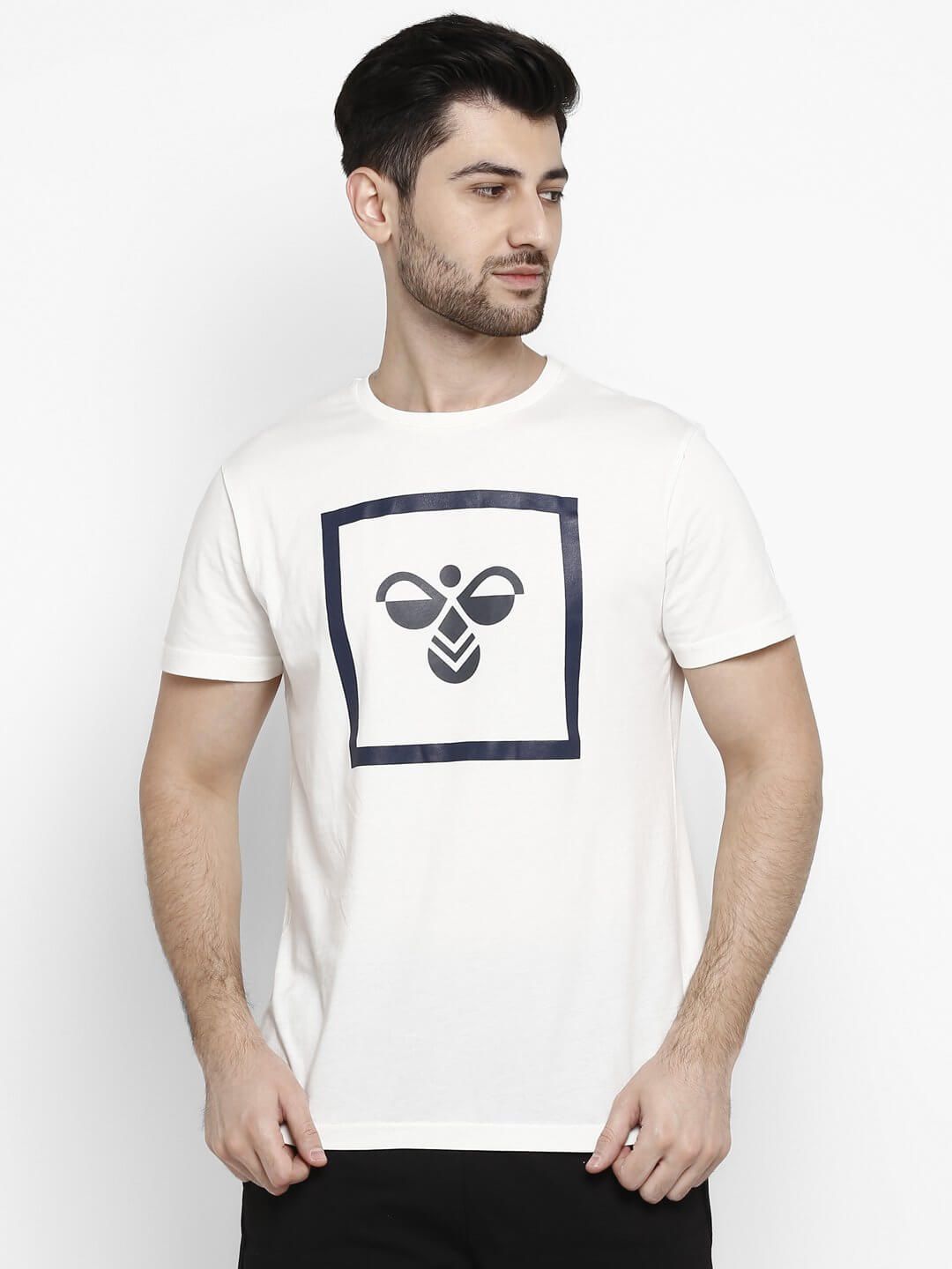 Zia Men Cotton White T-Shirt