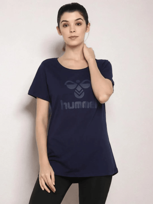 Ridade Women Cotton Navy Blue T-Shirt Ridade Women Cotton Navy Blue T-Shirt