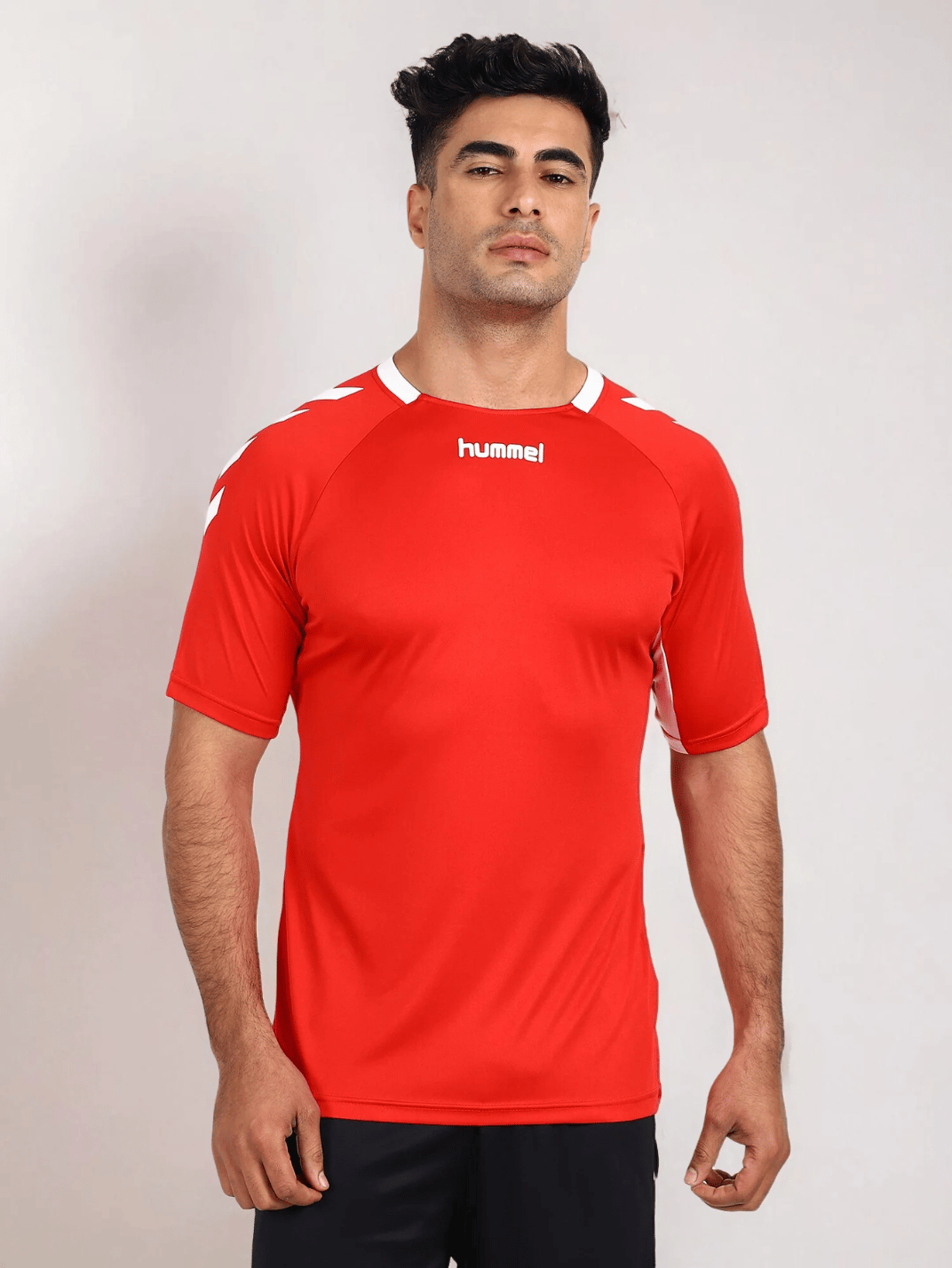 Core Team Round Neck Half Sleeve Solid Regular fit Polyester T-shirt for Men Comfortable Breathable Fabric Stretchable for Everyday Use Ideal for Yoga Training Gym Running or Performance