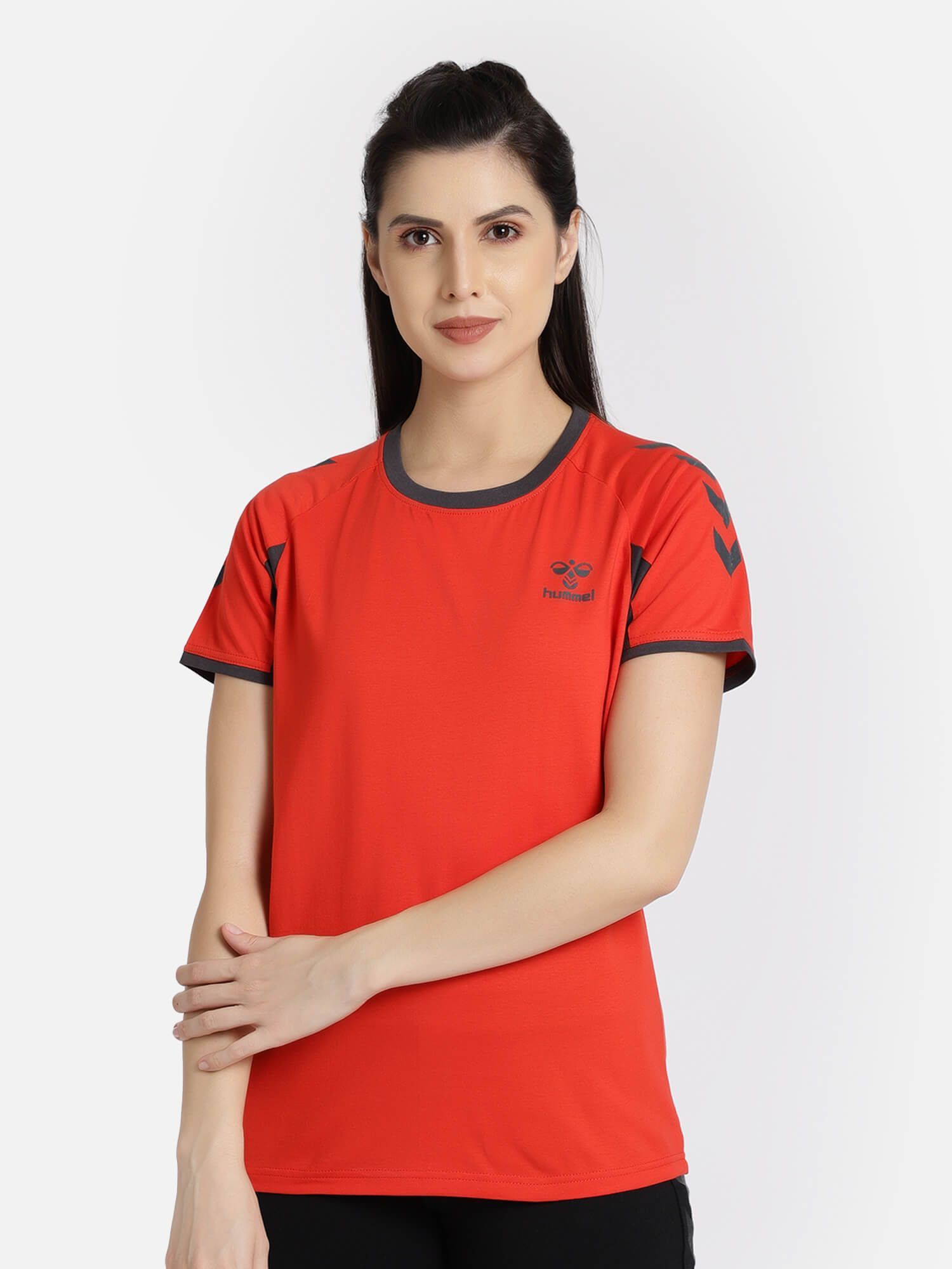 Action Women Cotton Red T-Shirt