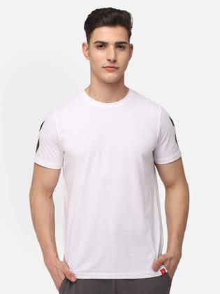 Legacy Men Cotton White Chevron T-Shirt