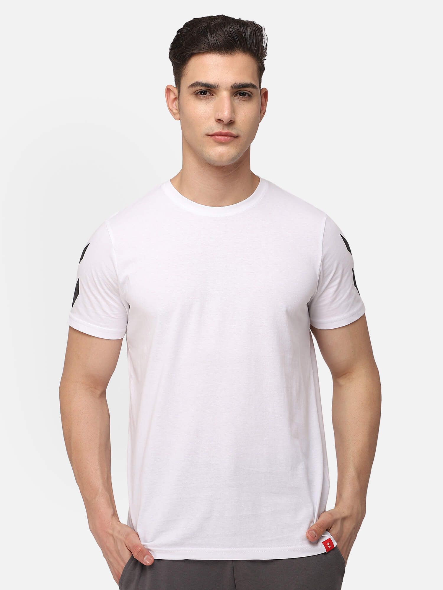 Legacy Men Cotton White Chevron T-Shirt