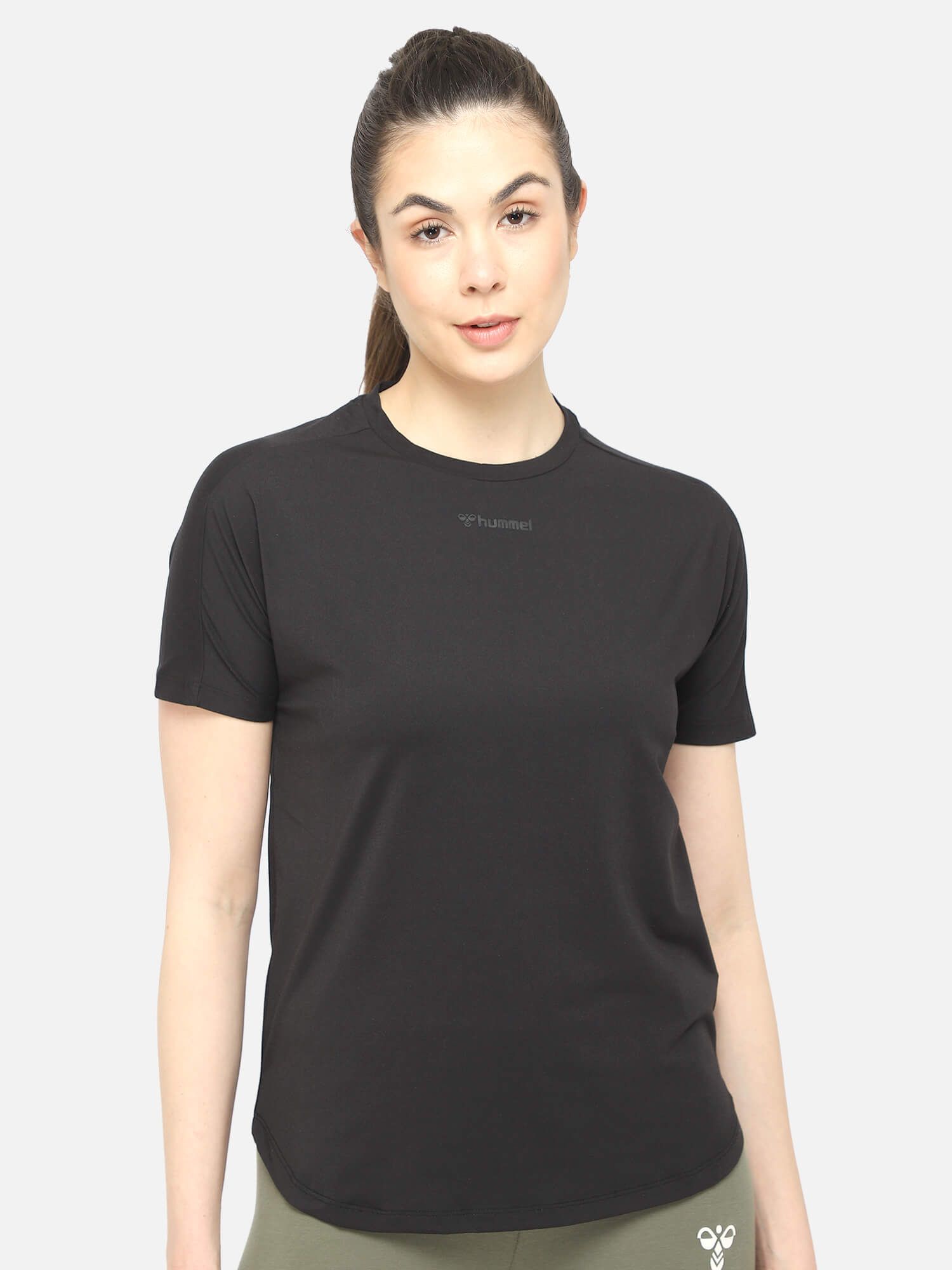 Reese Women Polyester Black T-Shirt