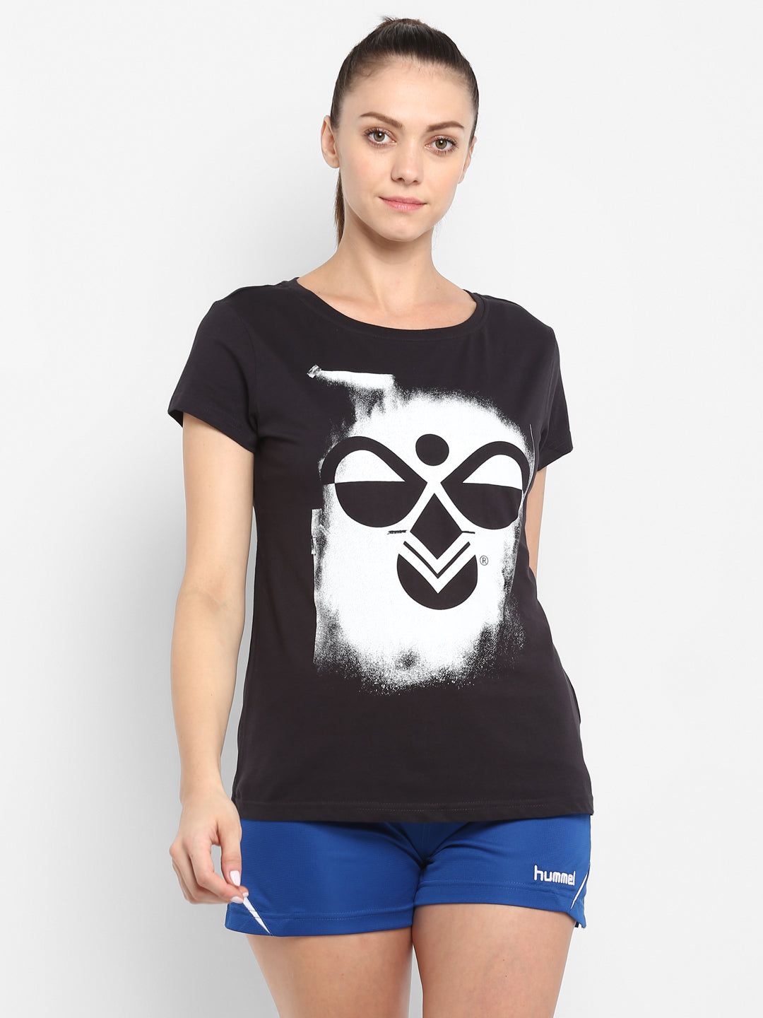 Hazel Women Cotton Black T-Shirt