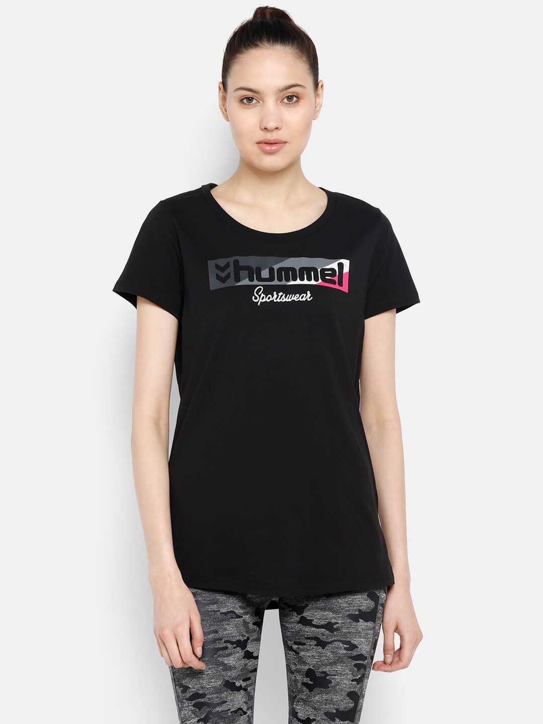Luana Women Cotton Black T-Shirt