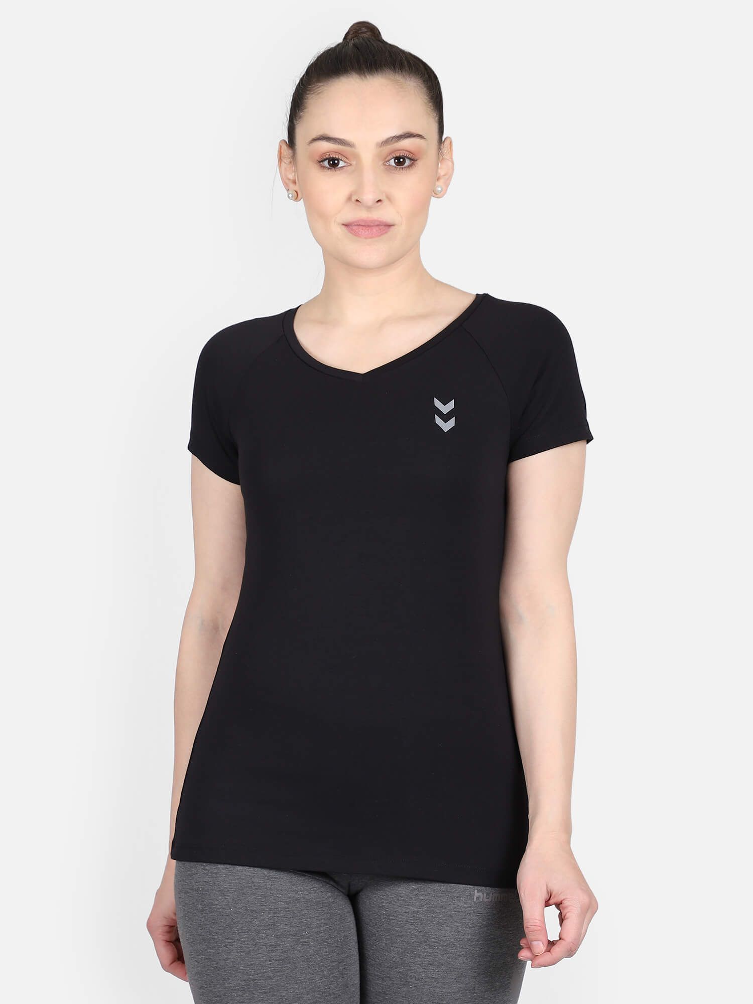 Triz Women Cotton Black T-Shirt