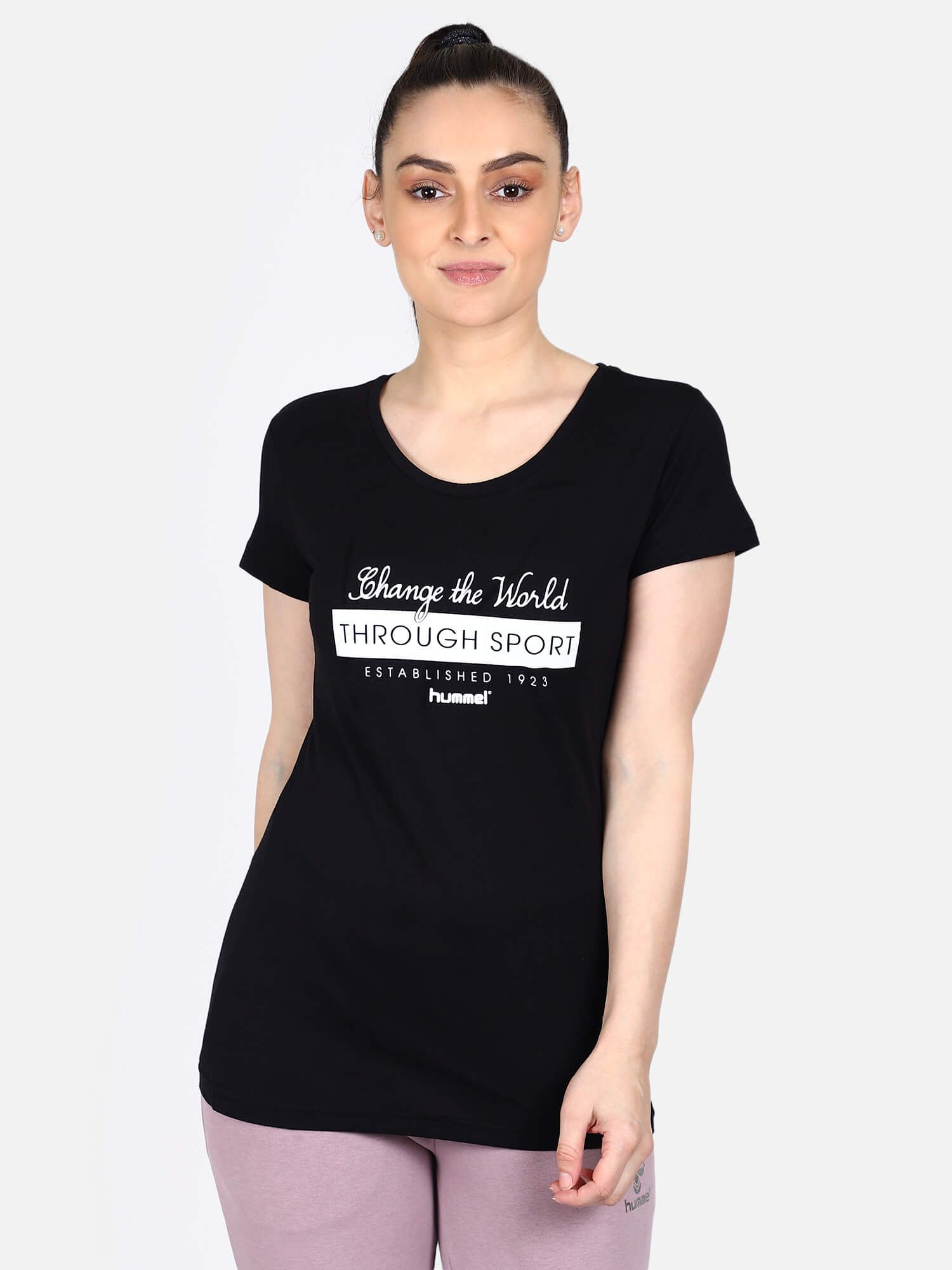 Ruby Women Cotton Black T-Shirt