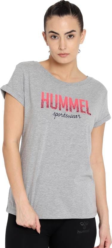 Elviria Women Cotton Light Grey T-Shirt
