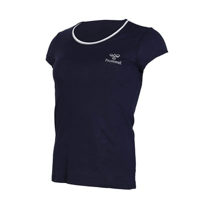 Adalia Women Cotton Navy Blue T-Shirt