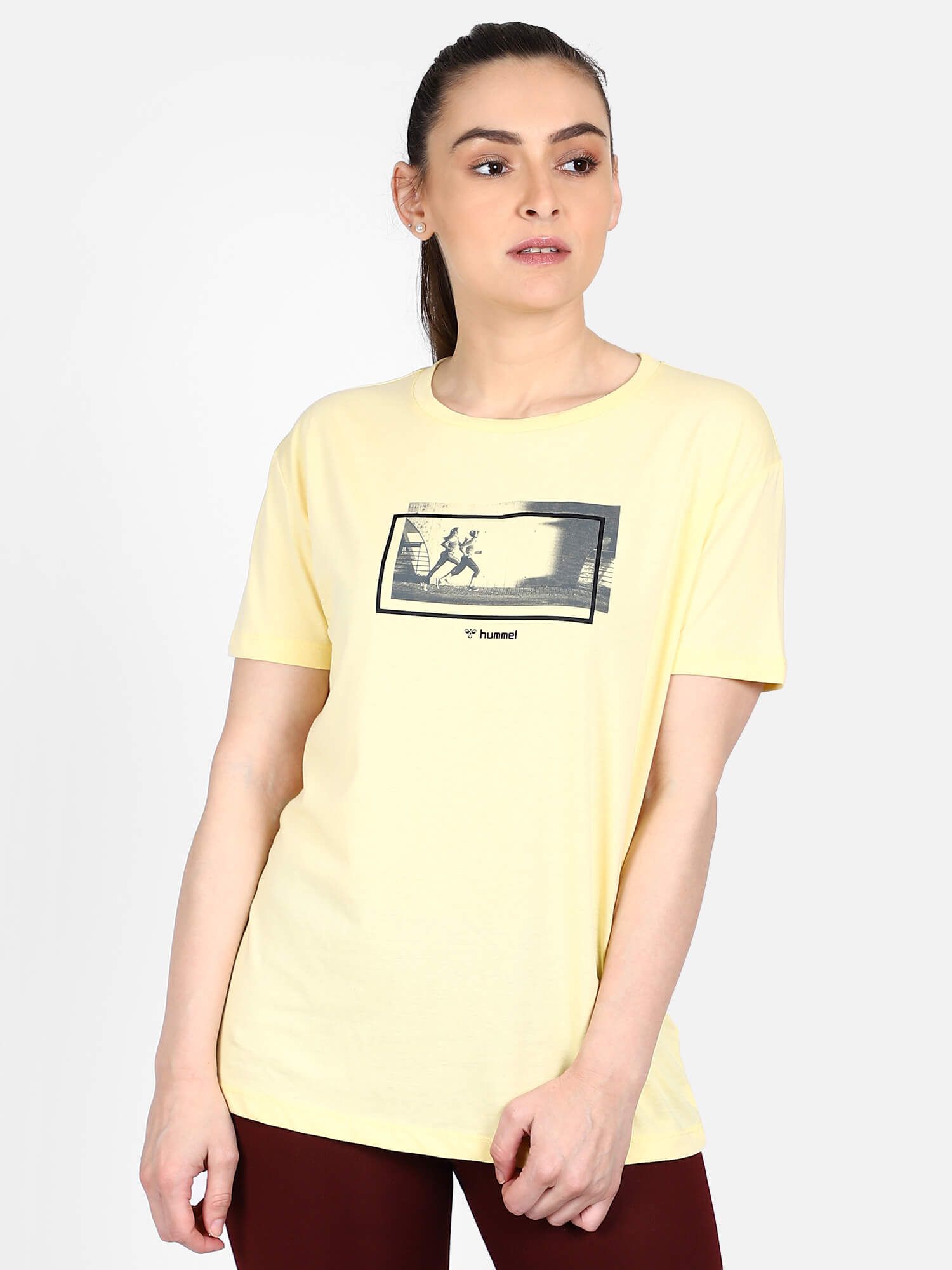 Seida Women Cotton Yellow T-Shirt