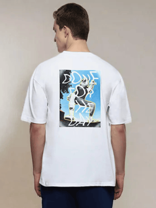 Wrap  Men's White Oversized T-shirt