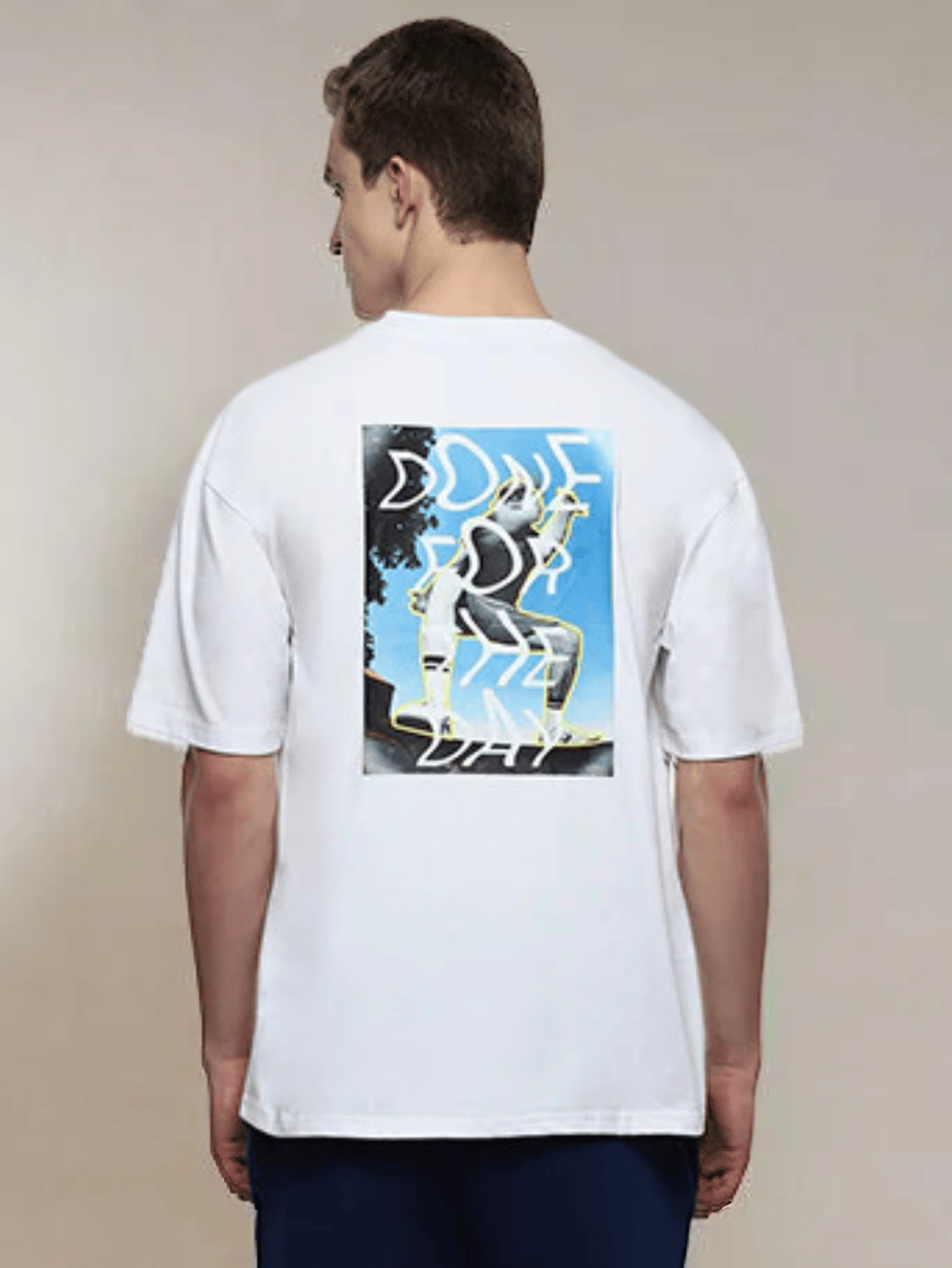 Wrap  Men's White Oversized T-shirt