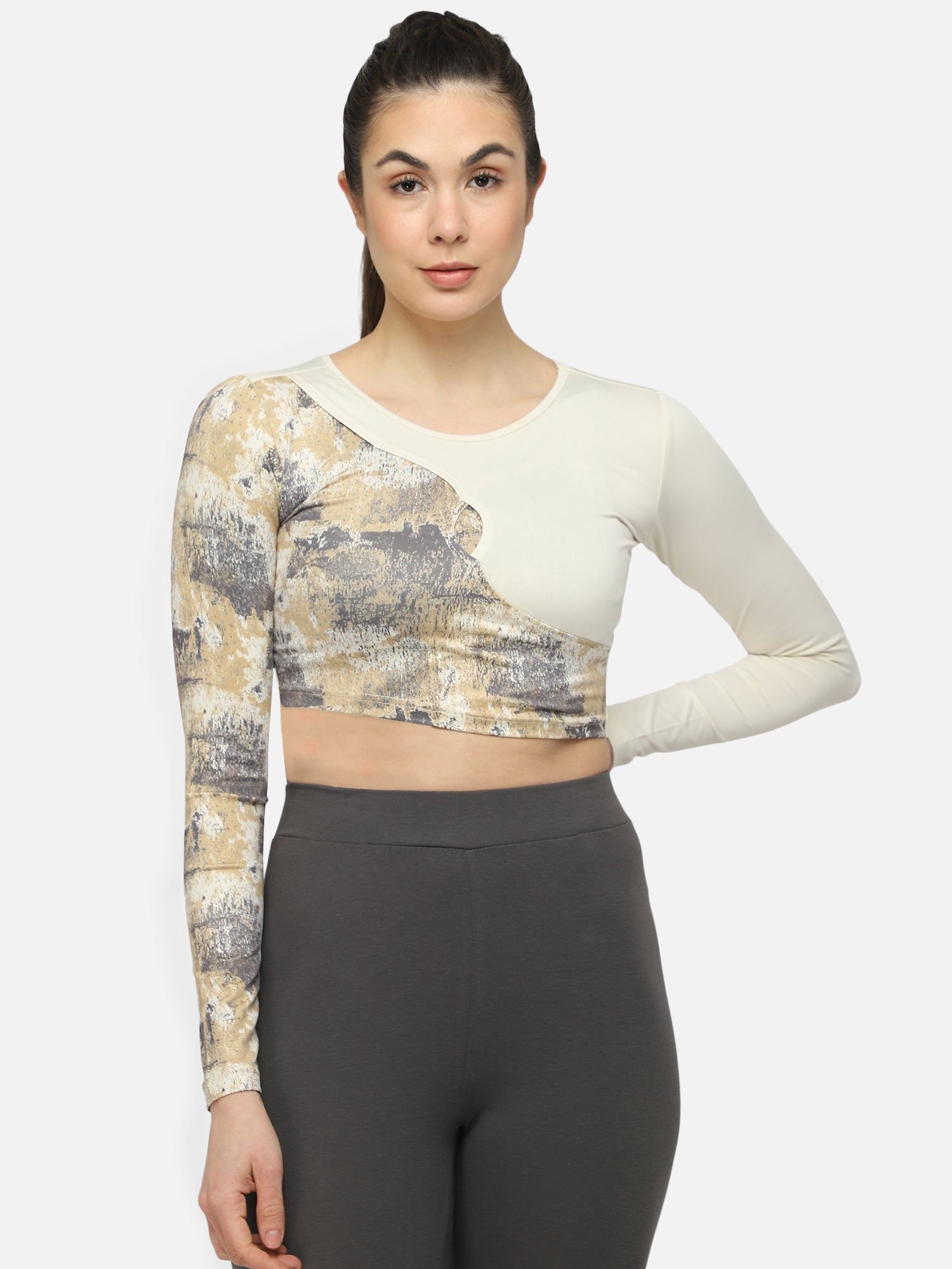 Lotus Women White Cropped Top