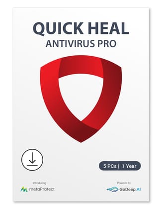 Quick Heal Antivirus Pro Latest Version - 5 PCs, 1 Year (Email Delivery - No CD) Quick Heal Antivirus Pro Latest Version - 5 PCs, 1 Year (Email Delivery - No CD)
