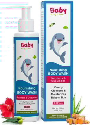 BabyOrgano Gentle Baby Body Wash | Cleanses and Moisturizes Skin | Restores The Normal pH Balance | 100% Ayurvedic