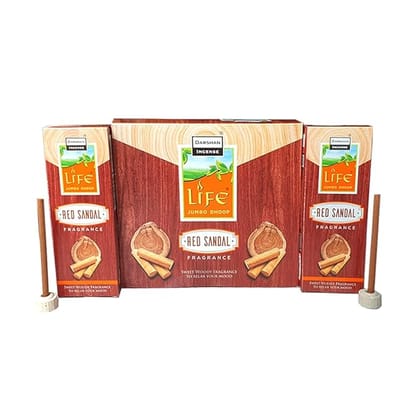 Darshan Incense -Red Sandal Fragrance Jumbo Dhoop Agarbatti 18g Box Pack of 24 (432g)