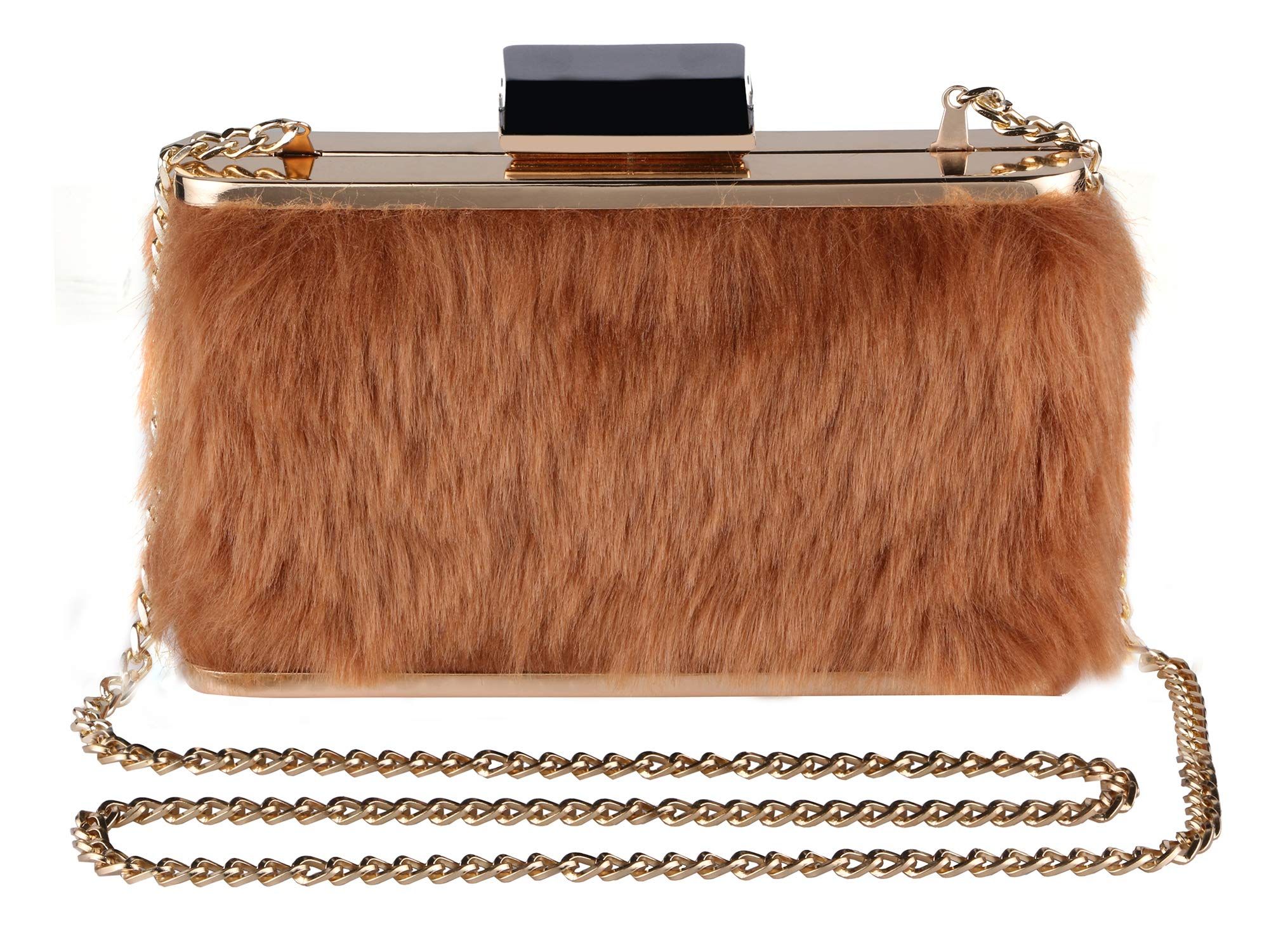 Vdesi Fur Coffee Clutch For Women