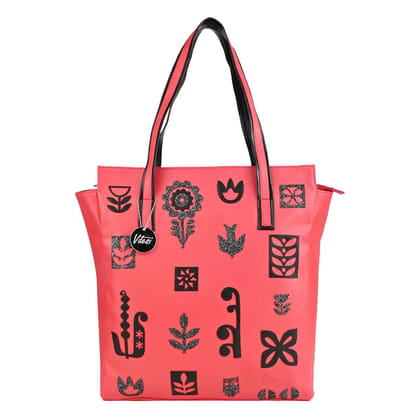 Vdesi Pink Scandinavian Motif Tote Vdesi Pink Scandinavian Motif Tote