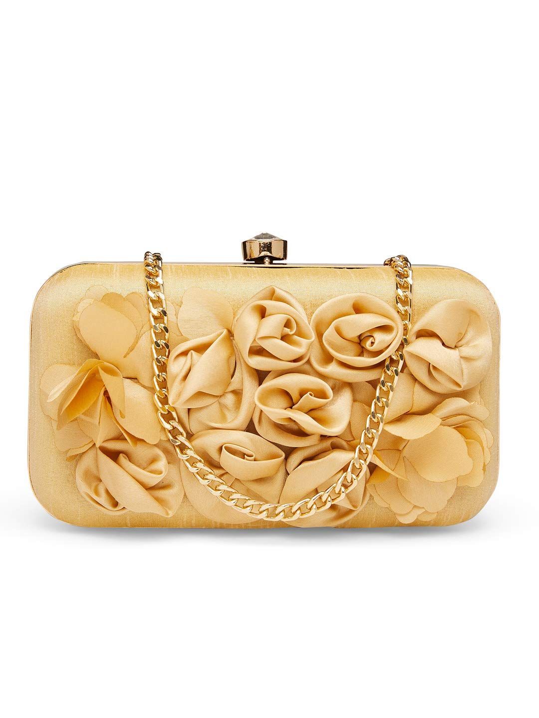 Vdesi Satin Flowers Clutch