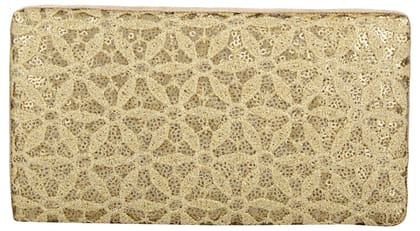 Vdesi Gold Color Pu Material Clutch For Women
