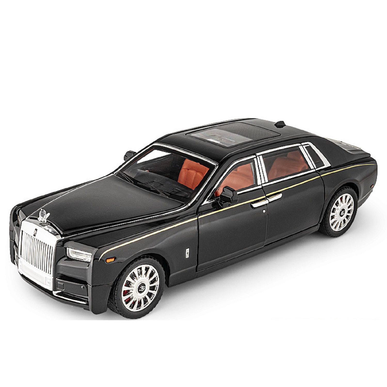 KTRS ENTERPRISE 1:24 Rlls-Ryce Phantom Alloy Metal Pull Back Die-cast Car Model Pull Back car Super Openable Doors Sound and Light Doors & Light Music Boys Toys for Kids