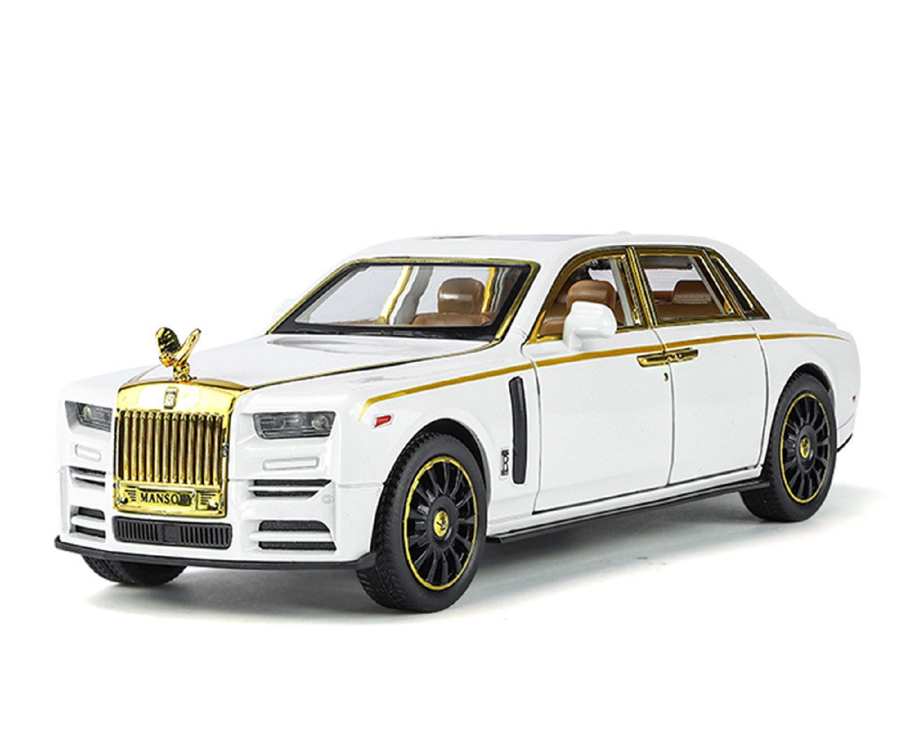 KTRS ENTERPRISE 1:24 Rlls-Ryce Phantom Alloy Metal Pull Back Die-cast Car Model Pull Back car Super Openable Doors Sound and Light Doors & Light Music Boys Toys for Kids