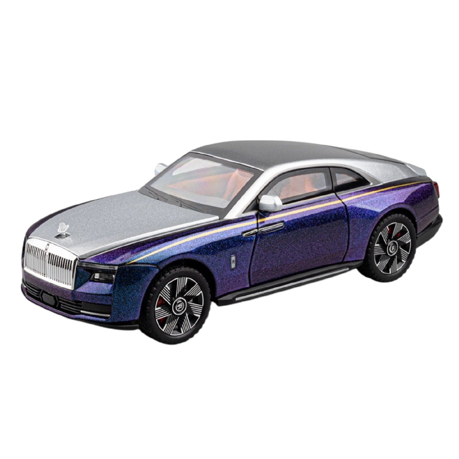 KTRS ENTERPRISE 1:24 Rlls Shining two droor Alloy Metal Pull Back Die-cast Car Model Pull Back car Super Openable Doors Sound and Light Doors  Light Music Boys Toys for Kids