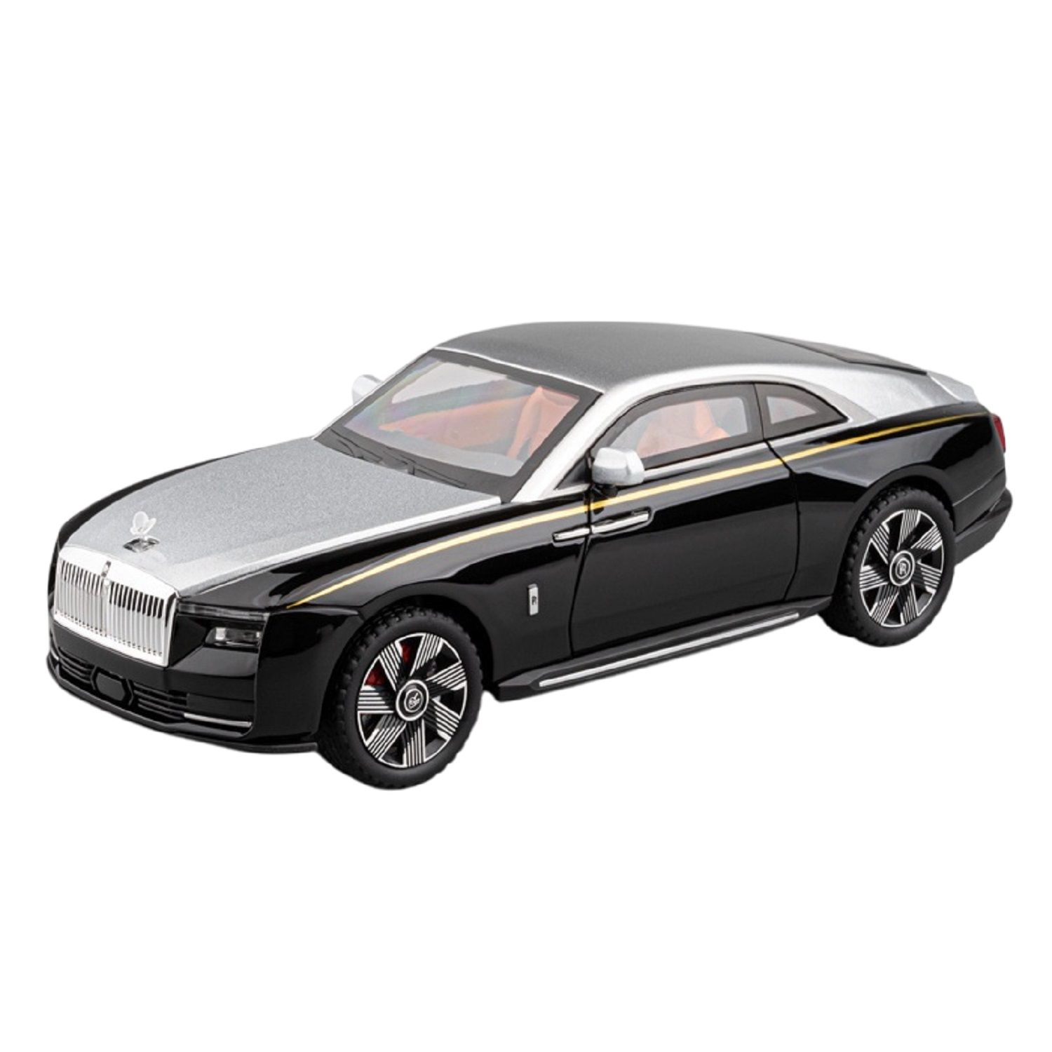 KTRS ENTERPRISE 1:24 Rlls Shining two droor Alloy Metal Pull Back Die-cast Car Model Pull Back car Super Openable Doors Sound and Light Doors  Light Music Boys Toys for Kids