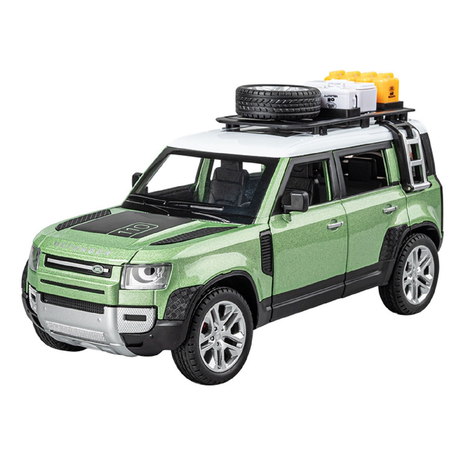 KTRS ENTERPRISE 1:24 Lnd Rver Dfender Bag Alloy Metal Pull Back Die-cast Car Model Pull Back car Super Openable Doors Sound and Light Doors & Light Music Boys Toys for Kids