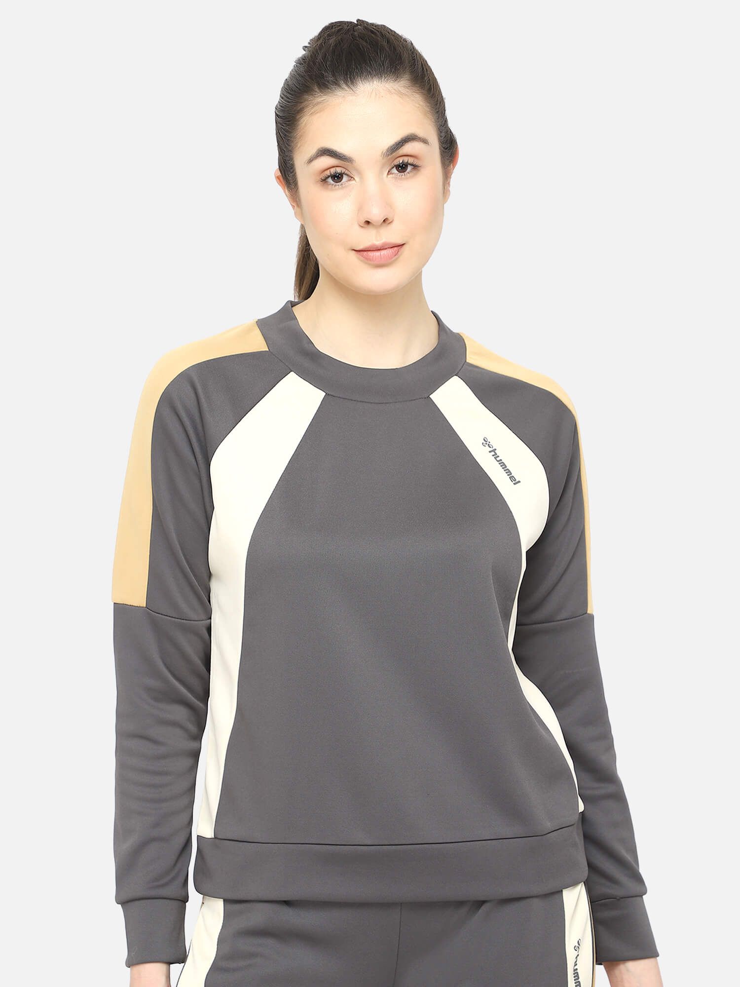 Christy Women Polyester Grey Sweatshirt