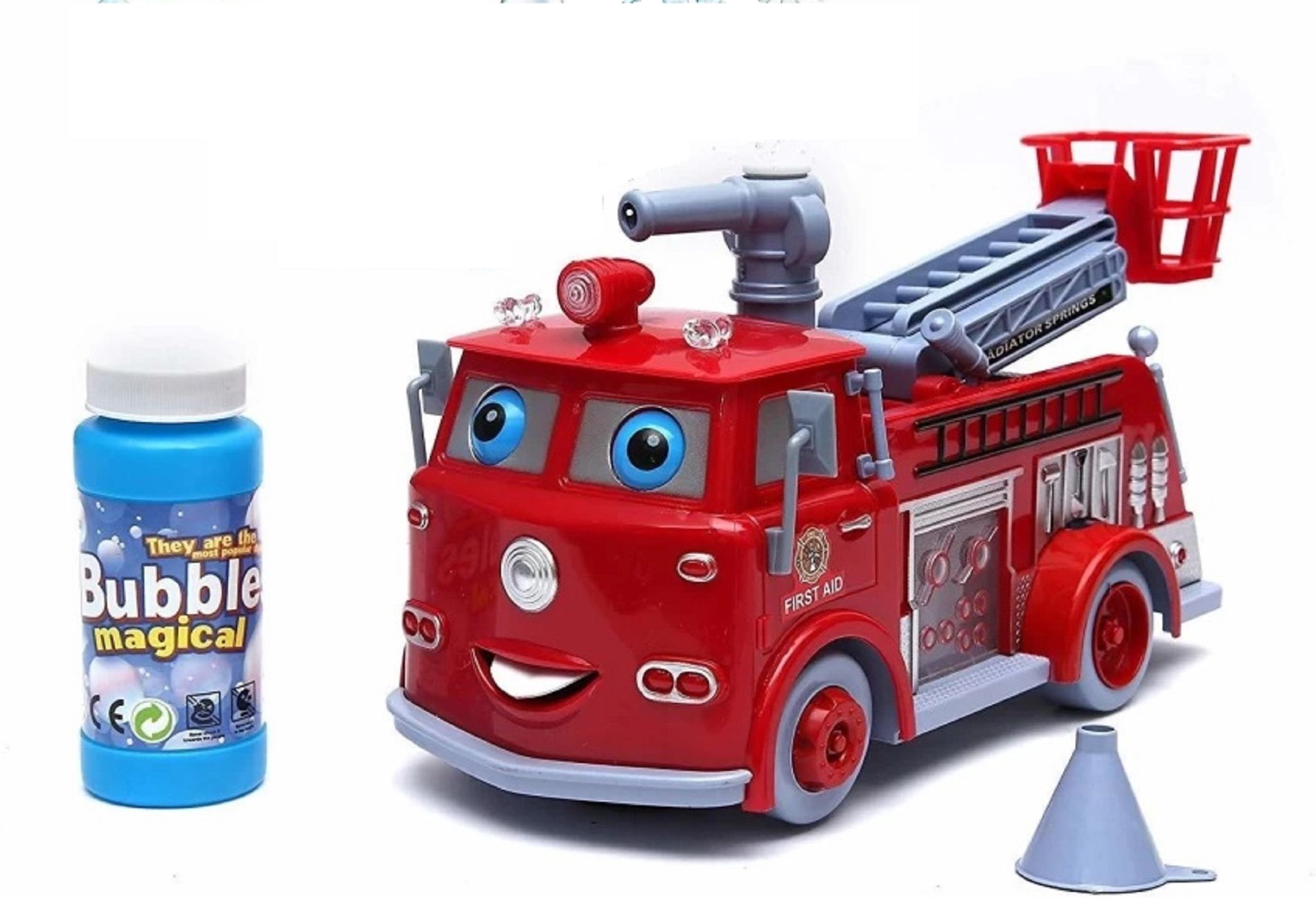 KTRS ENTERPRISE Bubble Bump 'n' Go Bubble fire truck Set for Kids, Bath Bubble Machine, Bath Bubble Blower, Blowing Machine, Garden/Outdoor Toys, Toys for Toddlers, Boys and Girls