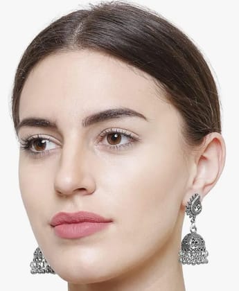 Oxidized German Silver Jhumki Earrings Oxidized German Silver Jhumki Earrings