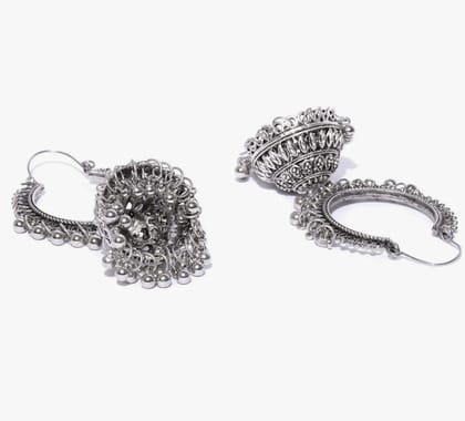 Oxidized Silver Plated Traditional Jhumki Earrings Oxidized Silver Plated Traditional Jhumki Earrings