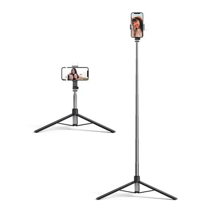 SVAPI Universal Mobile Tripod Stand with Adjustable Phone Holder | Lightweight & Portable Tripod for Video Recording, Photography, Reels, Vlogging & Live Streaming | Compatible with All Smartphones (Black)